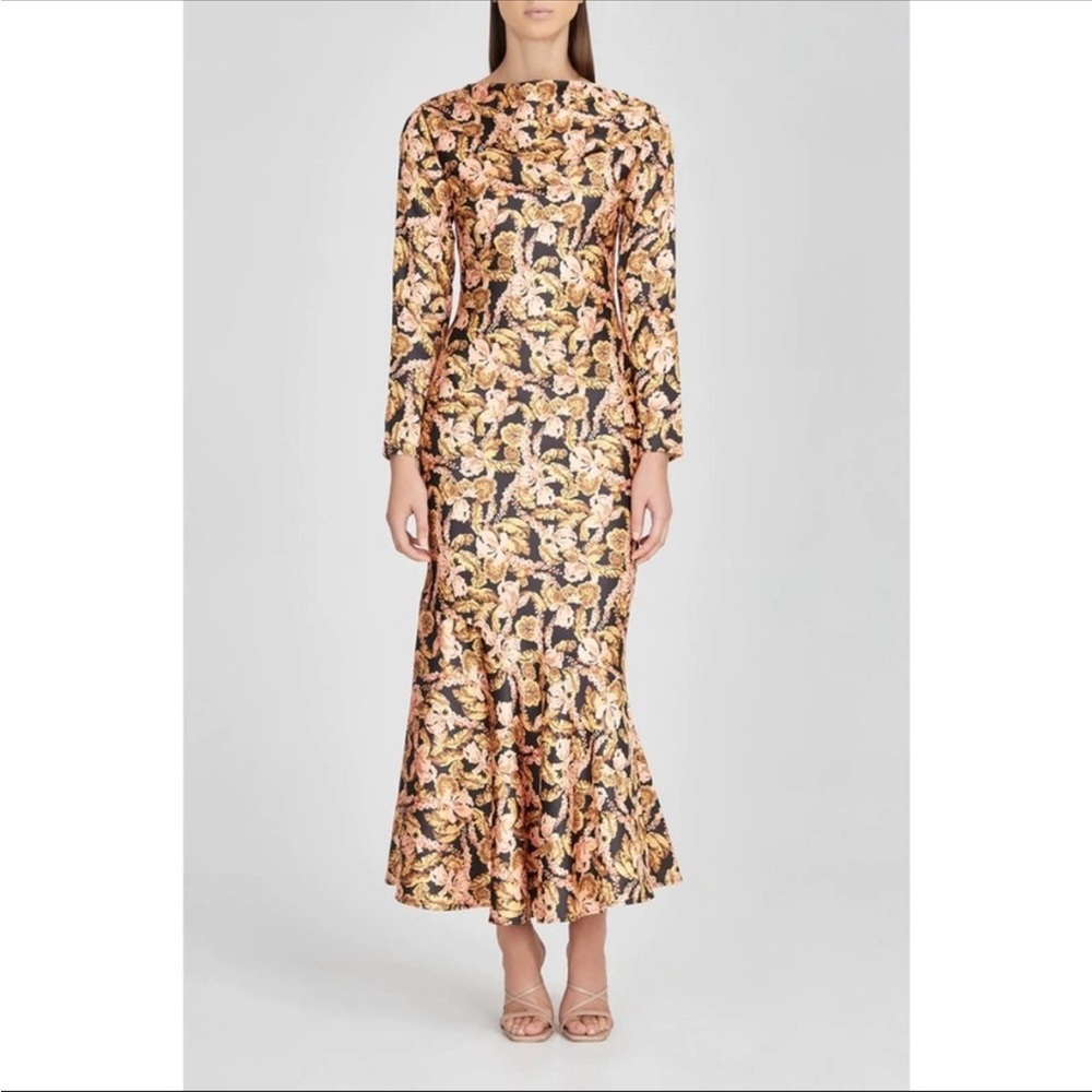 NWT Significant Other Yvonne Midi Dress in Black Sangria Floral sz 4